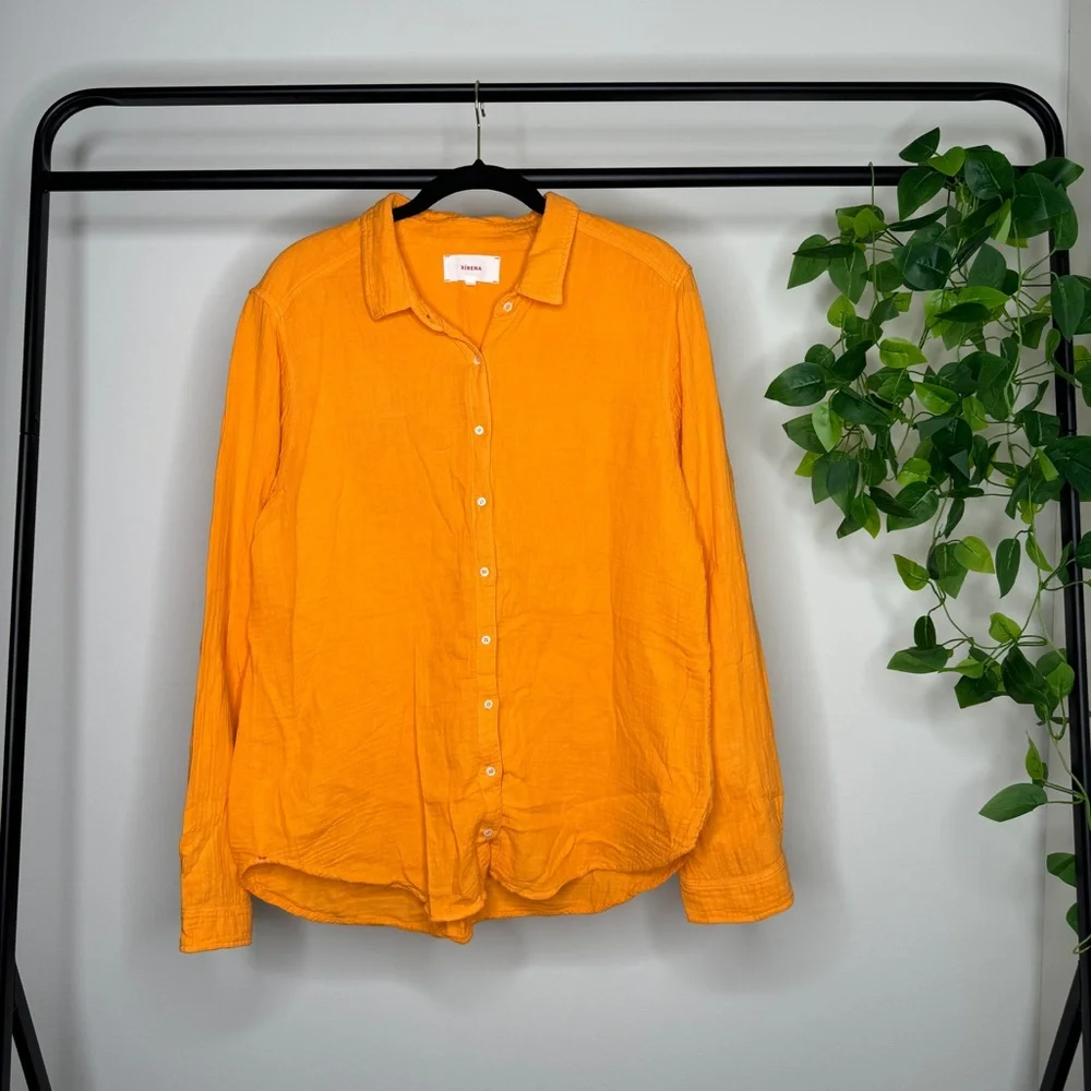 Xirena Gauze Cotton Scout Button Down Blouse size L Large - Picture 2 of 11